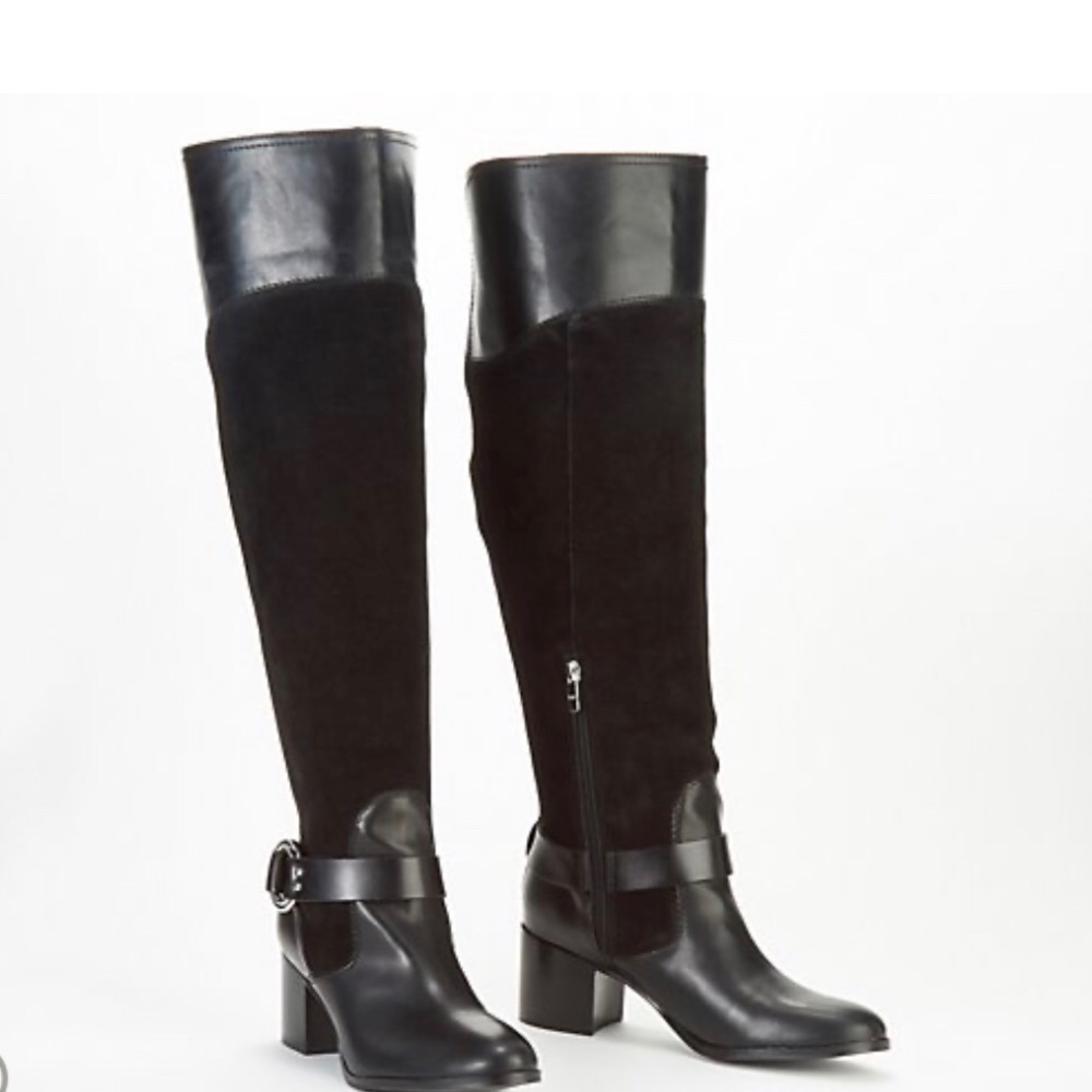 Marc fisher over the knee leather and suede boots